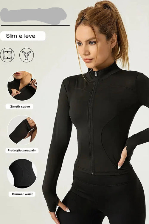 Jaqueta Fitness Feminina Slim Fit