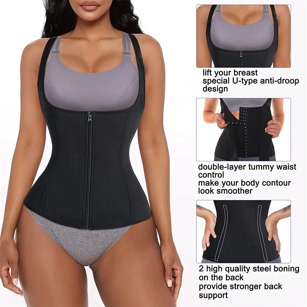 Cinta Modeladora com Zíper | Body Shaper Feminino Tummy Control
