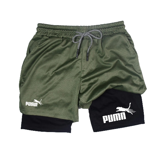 Shorts Masculino 2 em 1 com Compressão