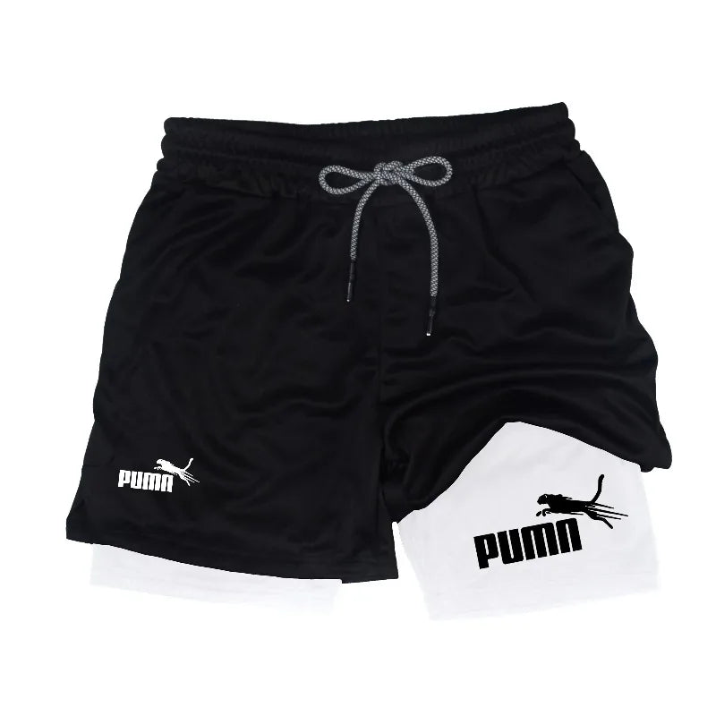 Shorts 2 em 1 Masculino | Compressão e Secagem Rápida