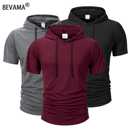 Camiseta com Capuz Masculina Manga Curta
