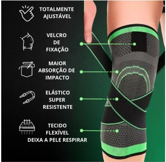 Joelheira de Compressão com Tiras Cruzadas