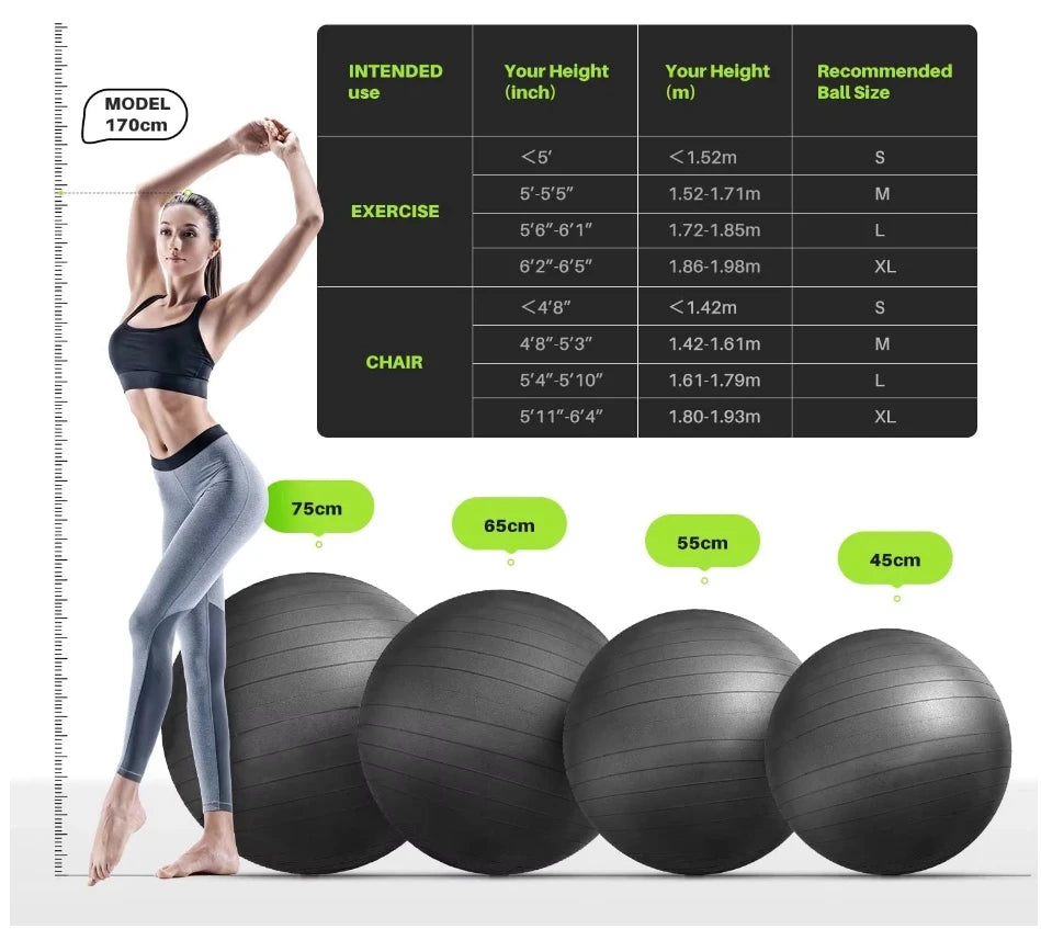 Bola de Pilates e Yoga | 55, 65 e 75 cm
