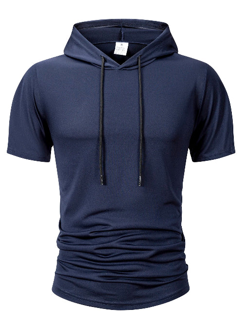 Camiseta com Capuz Masculina  Manga Curta