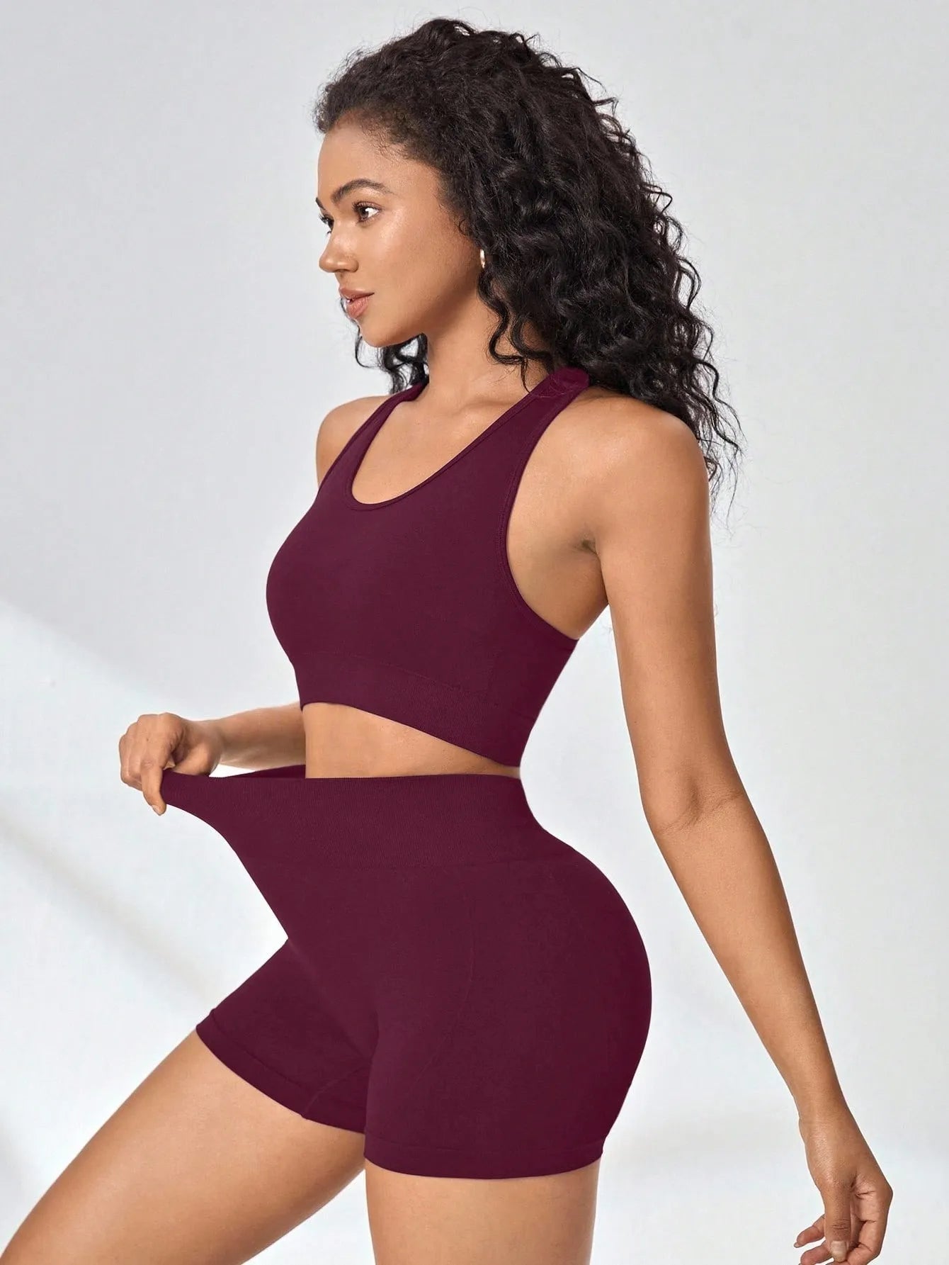 Conjunto Fitness Feminino Top + Shorts Seamless