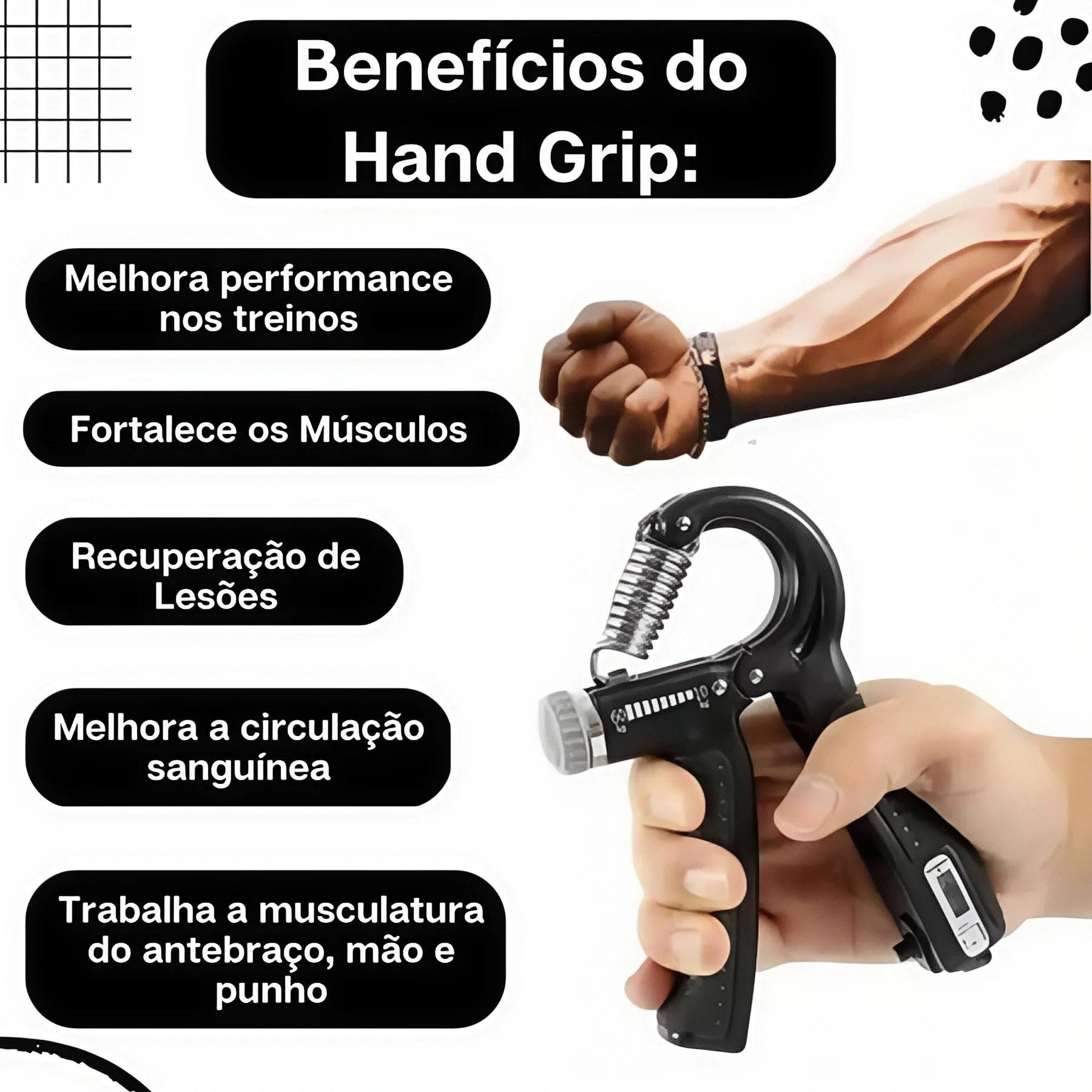 Handgrip 5 a 60kg | Com ou Sem Contador