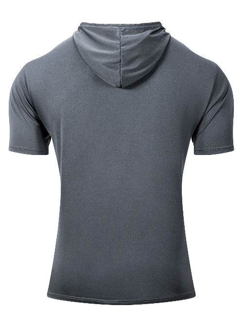 Camiseta com Capuz Masculina  Manga Curta