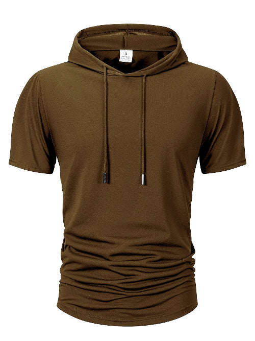 Camiseta com Capuz Masculina  Manga Curta