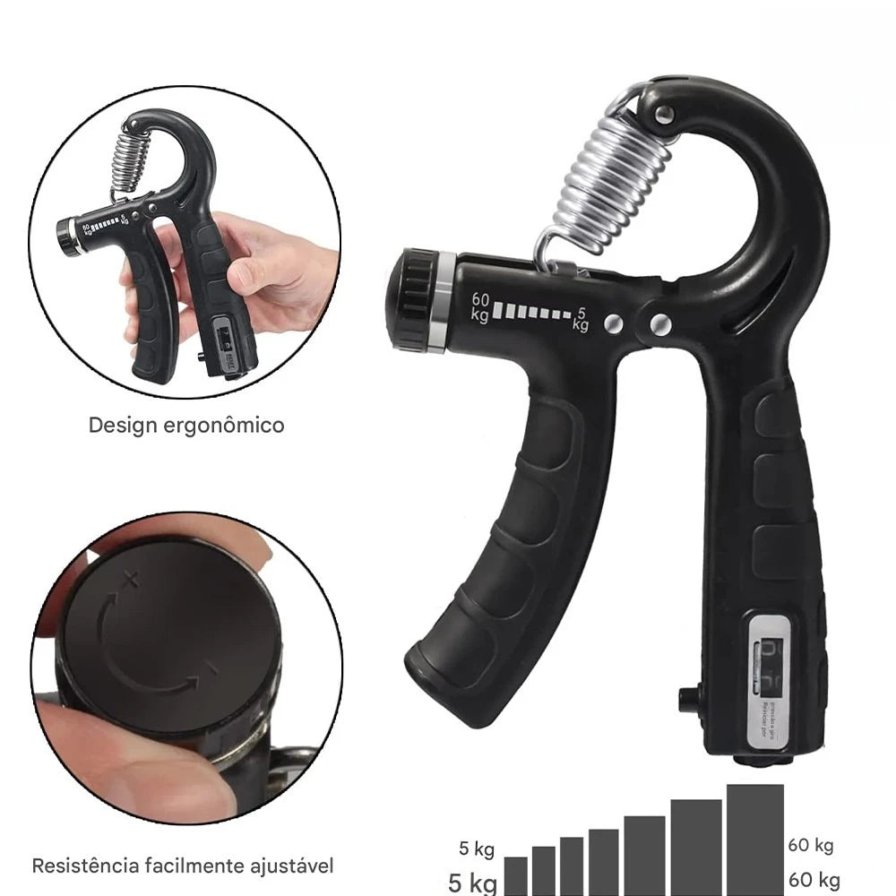 Handgrip Ajustável com Contador Digital | 5 a 60kg