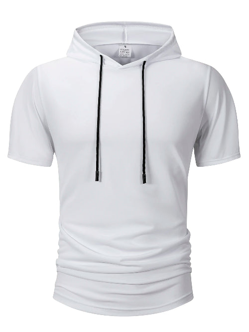 Camiseta com Capuz Masculina  Manga Curta
