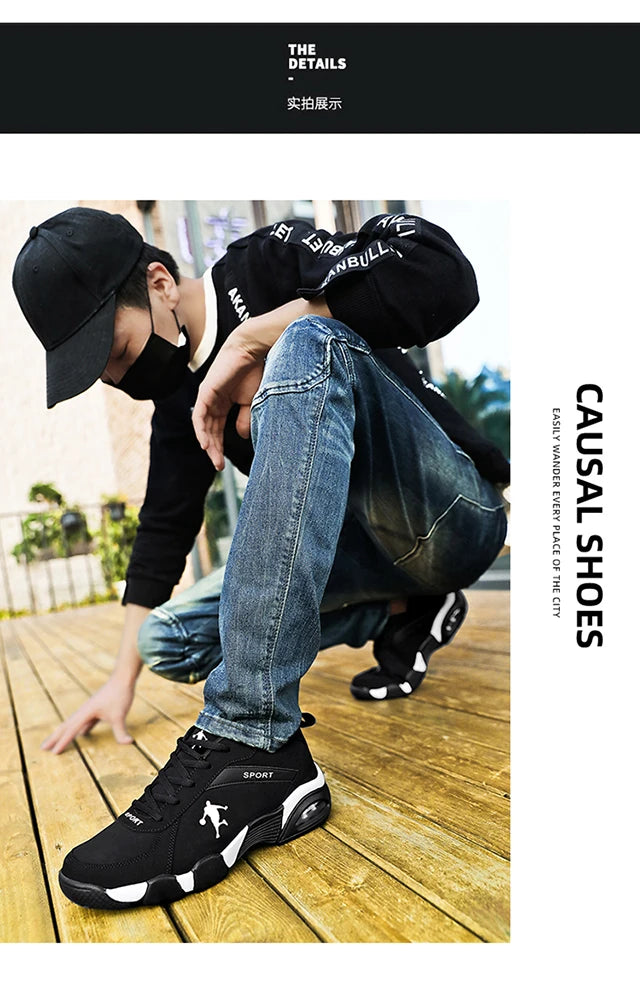 Tênis Masculino Casual | Couro Sintético e Solado EVA