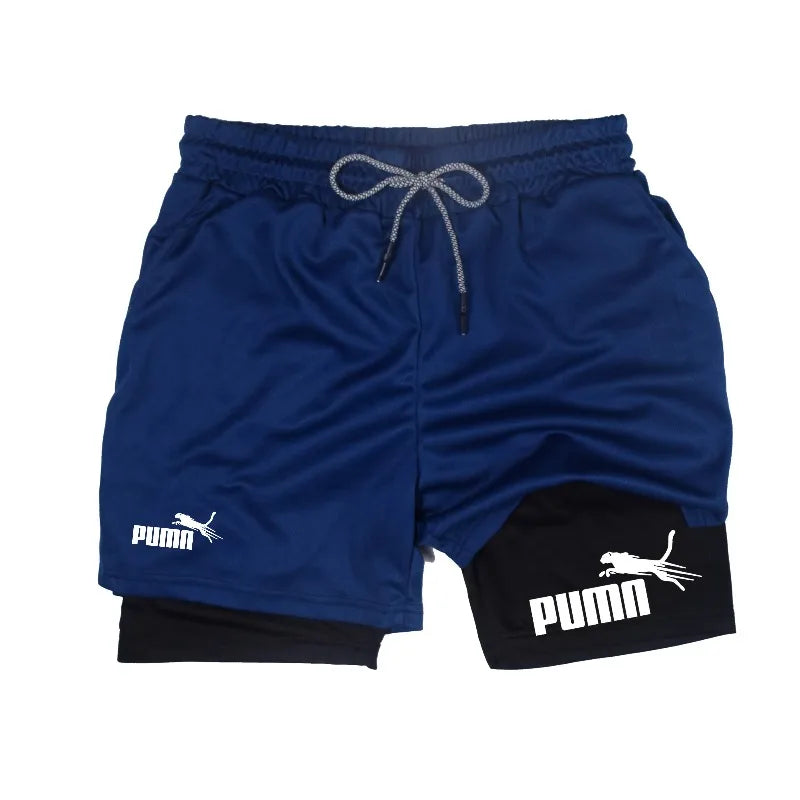 Shorts 2 em 1 Masculino | Compressão e Secagem Rápida