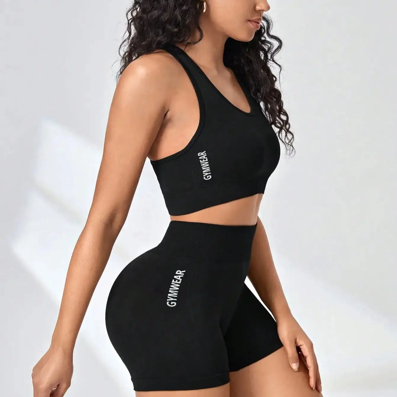 Conjunto Fitness Feminino Top + Shorts Seamless