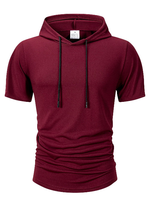 Camiseta com Capuz Masculina  Manga Curta