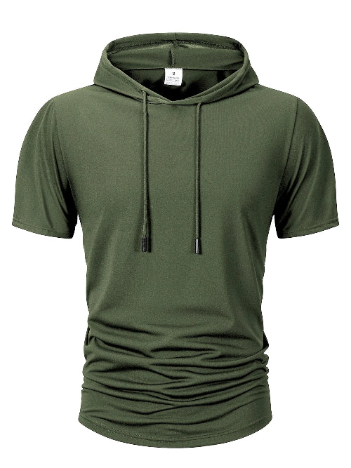 Camiseta com Capuz Masculina  Manga Curta