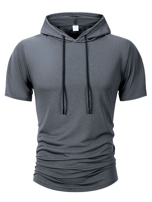 Camiseta com Capuz Masculina  Manga Curta