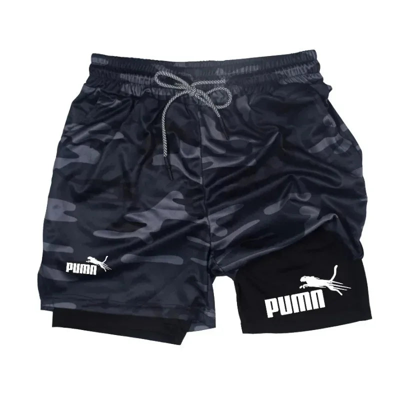 Shorts 2 em 1 Masculino | Compressão e Secagem Rápida